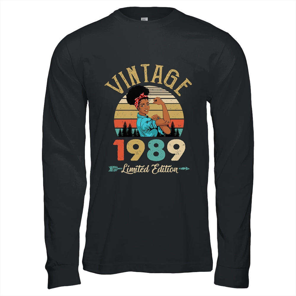 Vintage 1989 33th Birthday Afro Black Woman 33 Years Old Shirt & Hoodie | teecentury