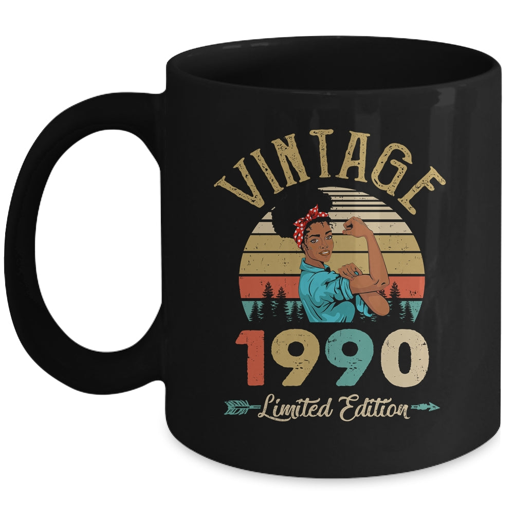 Vintage 1990 32th Birthday Afro Black Woman 32 Years Old Mug | teecentury