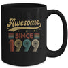 Vintage 24 Birthday Decorations Men Women Awesome Since 1999 Mug | teecentury