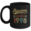 Vintage 25 Birthday Decorations Men Women Awesome Since 1998 Mug | teecentury