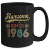 Vintage 37 Birthday Decorations Men Women Awesome Since 1986 Mug | teecentury