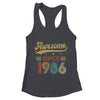 Vintage 37 Birthday Decorations Men Women Awesome Since 1986 Shirt & Tank Top | teecentury