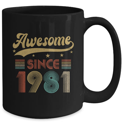 Vintage 42 Birthday Decorations Men Women Awesome Since 1981 Mug | teecentury