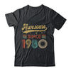 Vintage 43 Birthday Decorations Men Women Awesome Since 1980 Shirt & Tank Top | teecentury