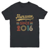 Vintage 7 Birthday Decorations Men Women Awesome Since 2016 Youth Shirt | teecentury