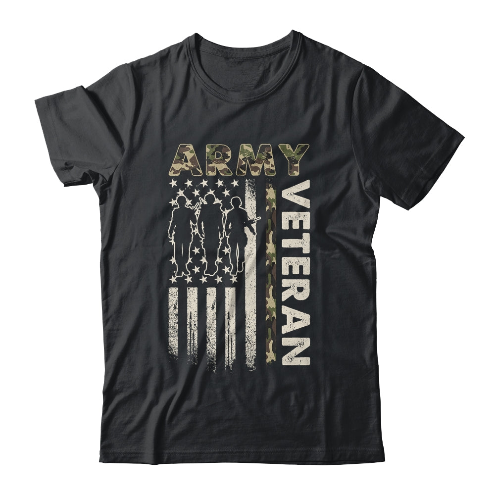 Vintage Army Veteran Day American Flag Women Men Shirt & Hoodie | teecentury