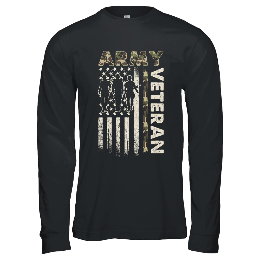 Vintage Army Veteran Day American Flag Women Men Shirt & Hoodie | teecentury