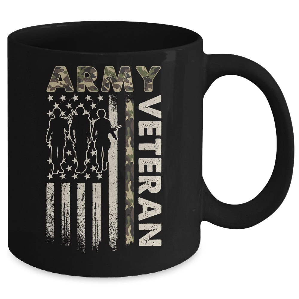 Vintage Army Veteran Day American Flag Women Men Mug | teecentury