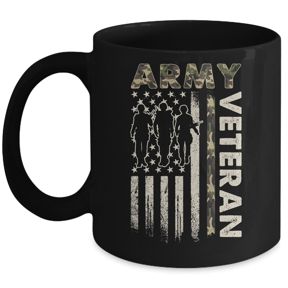 Vintage Army Veteran Day American Flag Women Men Mug | teecentury