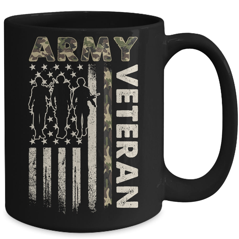 Vintage Army Veteran Day American Flag Women Men Mug | teecentury