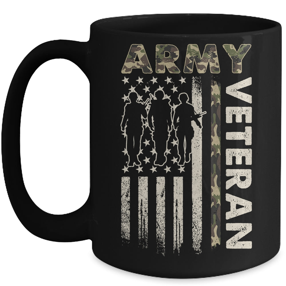 Vintage Army Veteran Day American Flag Women Men Mug | teecentury