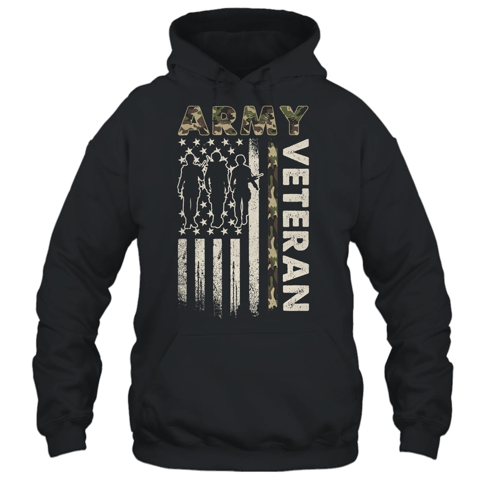 Vintage Army Veteran Day American Flag Women Men Shirt & Hoodie | teecentury