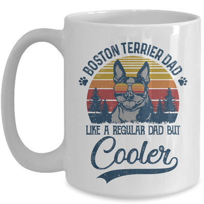 Vintage Boston Terrier Dad Like A Regular Dad But Cooler Funny Mug Coffee Mug | Teecentury.com