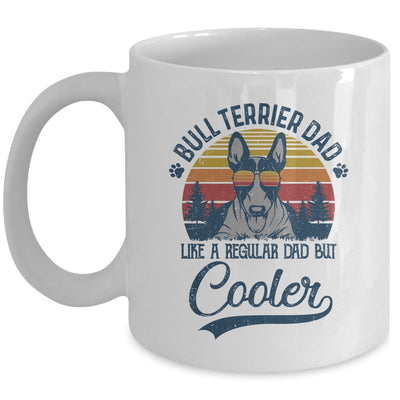 Vintage Bull Terrier Dad Like A Regular Dad But Cooler Funny Mug Coffee Mug | Teecentury.com