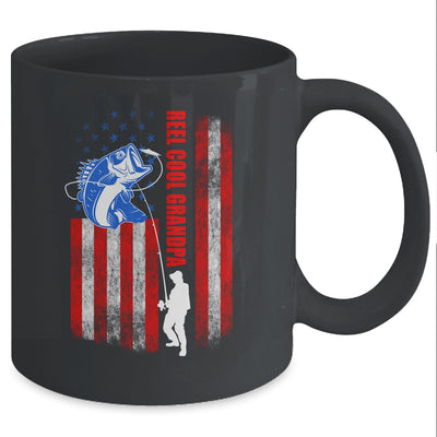 Vintage Fishing Reel Cool Grandpa Gift USA Flag Mug Coffee Mug | Teecentury.com