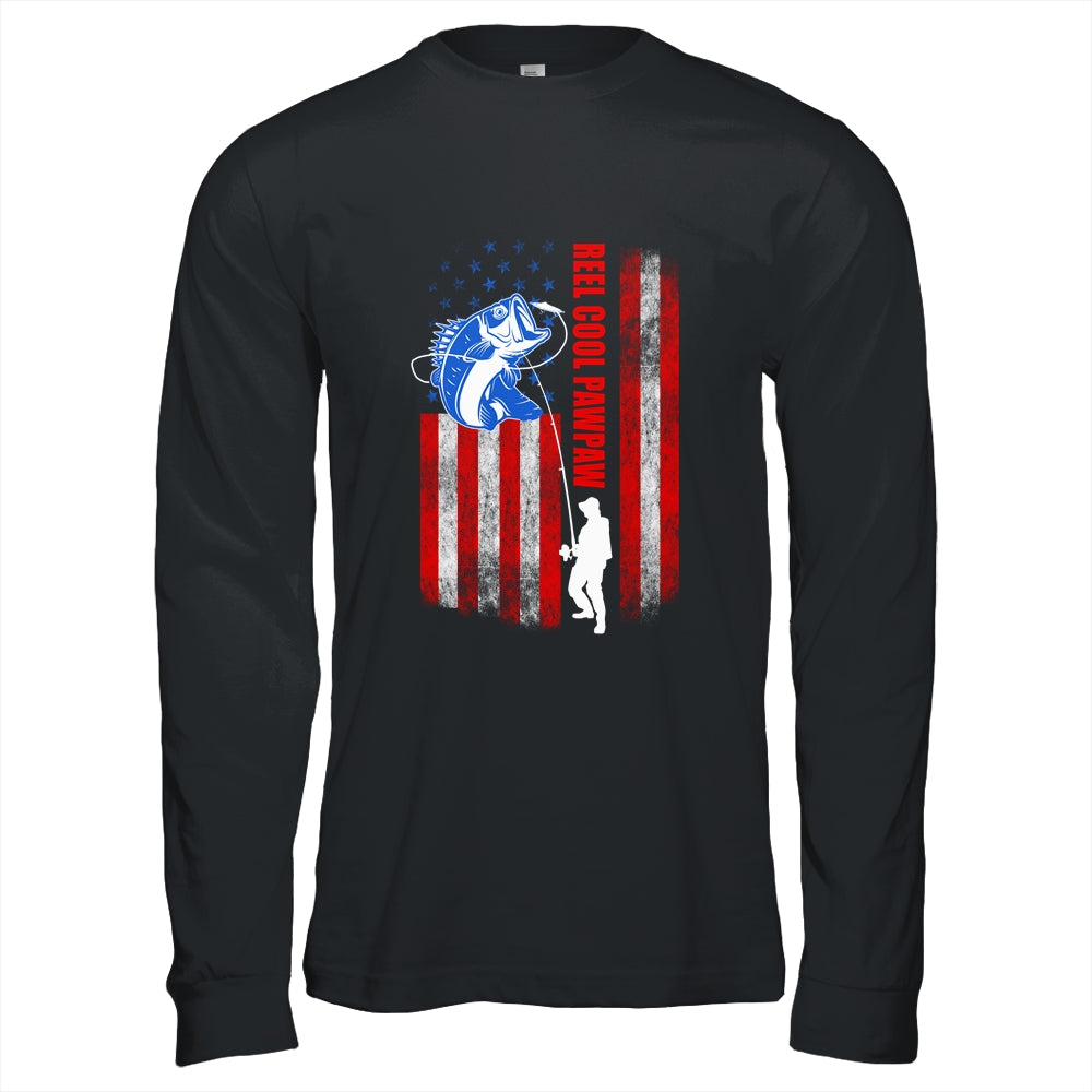 Vintage Fishing Reel Cool PawPaw Gift USA Flag T-Shirt & Hoodie | Teecentury.com