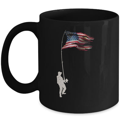 Vintage Fishing Rod American Flag Funny Fishing Gift Mug Coffee Mug | Teecentury.com