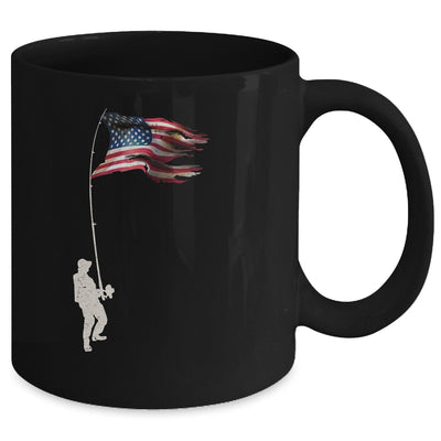 Vintage Fishing Rod American Flag Funny Fishing Gift Mug Coffee Mug | Teecentury.com