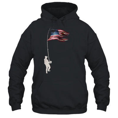 Vintage Fishing Rod American Flag Funny Fishing Gift T-Shirt & Hoodie | Teecentury.com