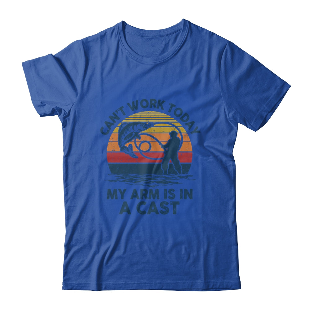 Vintage Funny Fishing Can't Work Today My Arm Is In A Cast T-Shirt & Hoodie | Teecentury.com