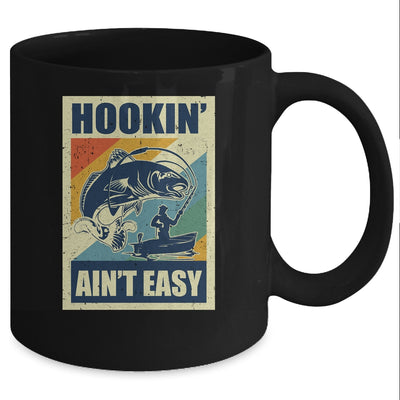 Vintage Funny Fishing Gift Hookin' Ain't Easy Mug Coffee Mug | Teecentury.com
