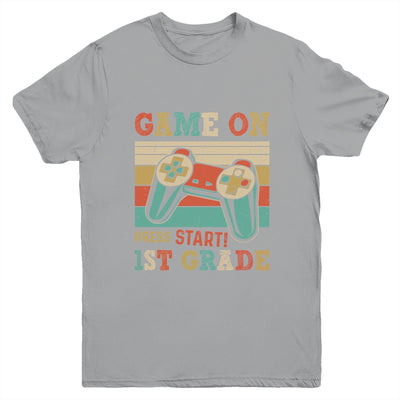 Vintage Game On Press Start 1st Grade Gamer Back To School Youth Shirt | teecentury