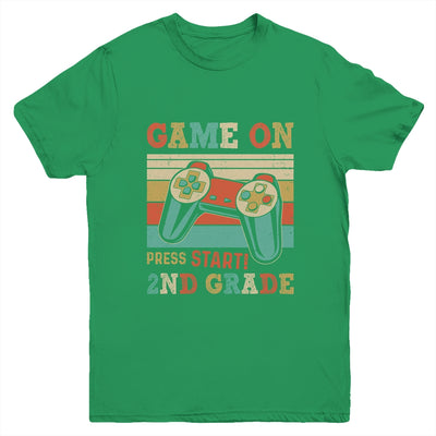 Vintage Game On Press Start 2nd Grade Gamer Back To School Youth Shirt | teecentury