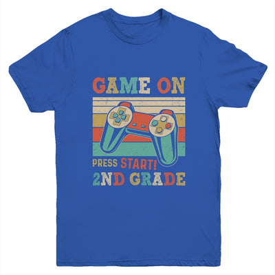 Vintage Game On Press Start 2nd Grade Gamer Back To School Youth Shirt | teecentury