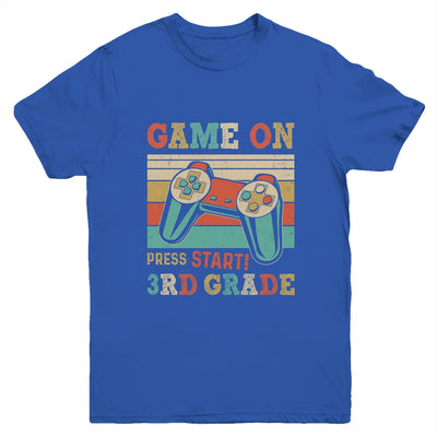 Vintage Game On Press Start 3rd Grade Gamer Back To School Youth Shirt | teecentury