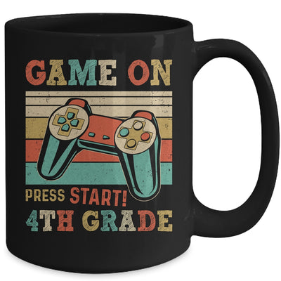 Vintage Game On Press Start 4th Grade Gamer Back To School Mug | teecentury