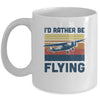 Vintage I'd Rather Be Flying Plan Airplane Pilot Gift Mug Coffee Mug | Teecentury.com