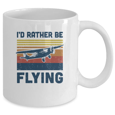 Vintage I'd Rather Be Flying Plan Airplane Pilot Gift Mug Coffee Mug | Teecentury.com