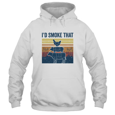 Vintage I'd Smoke That Retro BBQ Barbecue Smoker Chef Gift T-Shirt & Hoodie | Teecentury.com