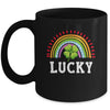 Vintage Lucky Shamrock Rainbow St Patricks Day Mens Womens Mug Coffee Mug | Teecentury.com