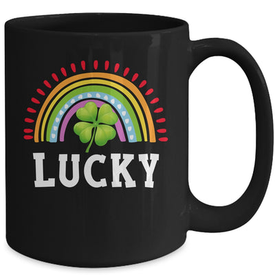 Vintage Lucky Shamrock Rainbow St Patricks Day Mens Womens Mug Coffee Mug | Teecentury.com