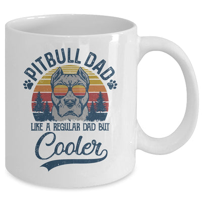 Vintage Pitbull Dad Like A Regular Dad But Cooler Funny Mug Coffee Mug | Teecentury.com