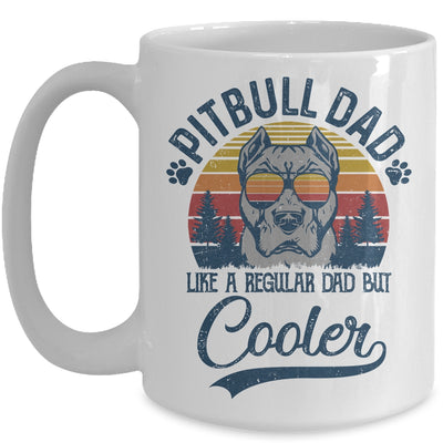 Vintage Pitbull Dad Like A Regular Dad But Cooler Funny Mug Coffee Mug | Teecentury.com