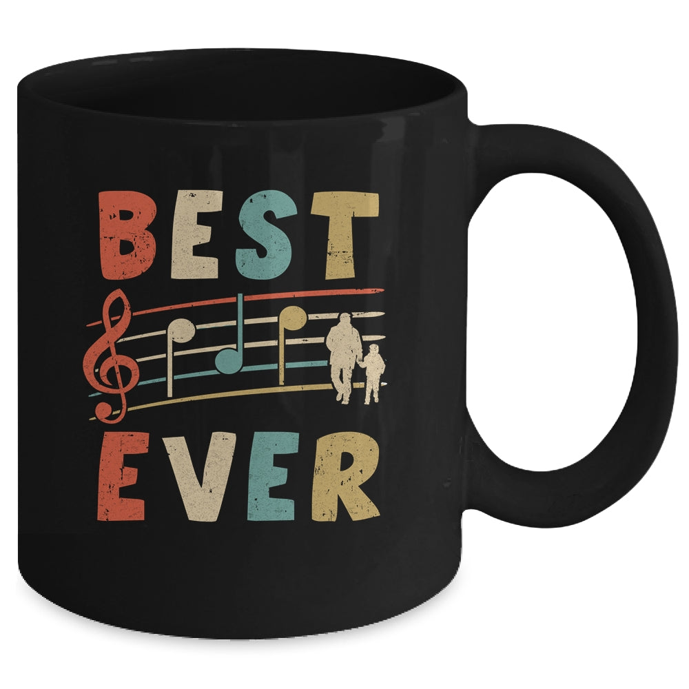 Vintage Retro Best Dad Ever Treble Clef Music Fathers Day Gift Mug Coffee Mug | Teecentury.com