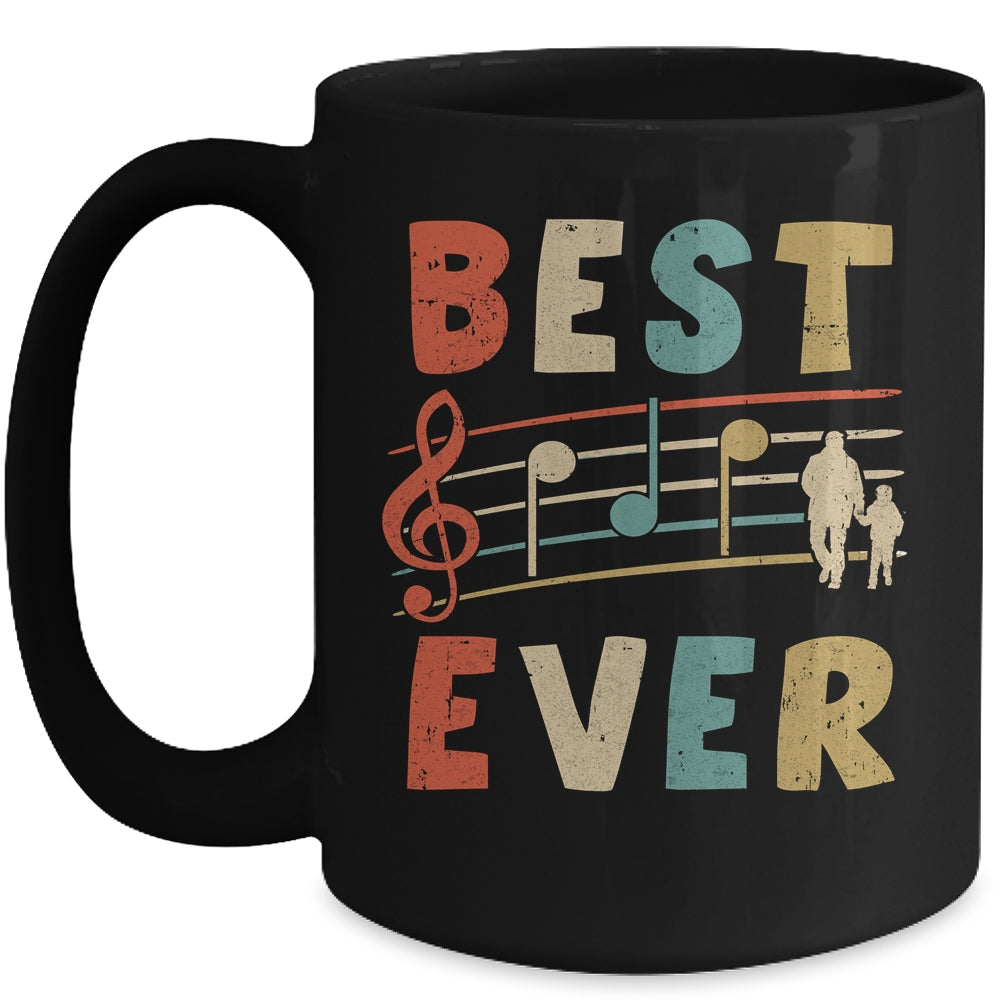 Vintage Retro Best Dad Ever Treble Clef Music Fathers Day Gift Mug Coffee Mug | Teecentury.com