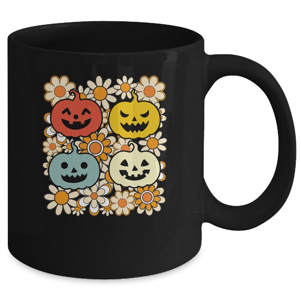 Vintage Retro Halloween Pumpkin Women Girls Funny Retro Mug | teecentury