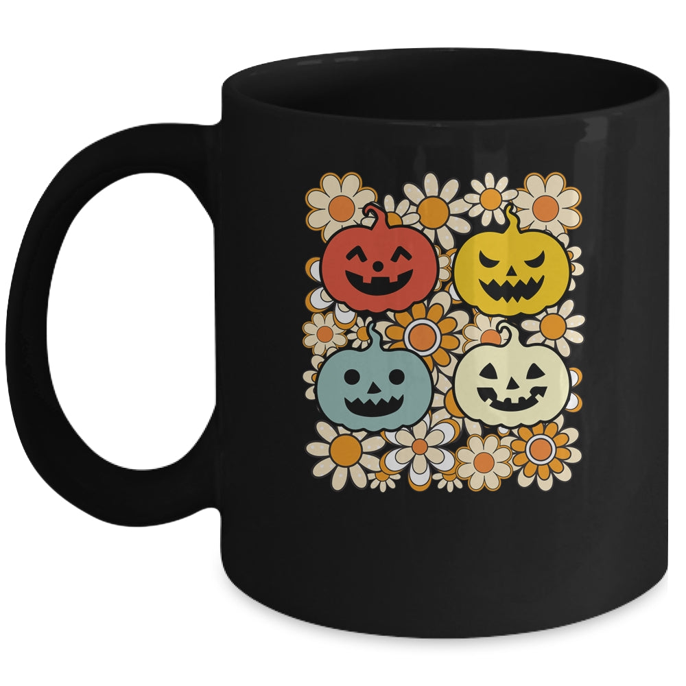 Vintage Retro Halloween Pumpkin Women Girls Funny Retro Mug | teecentury
