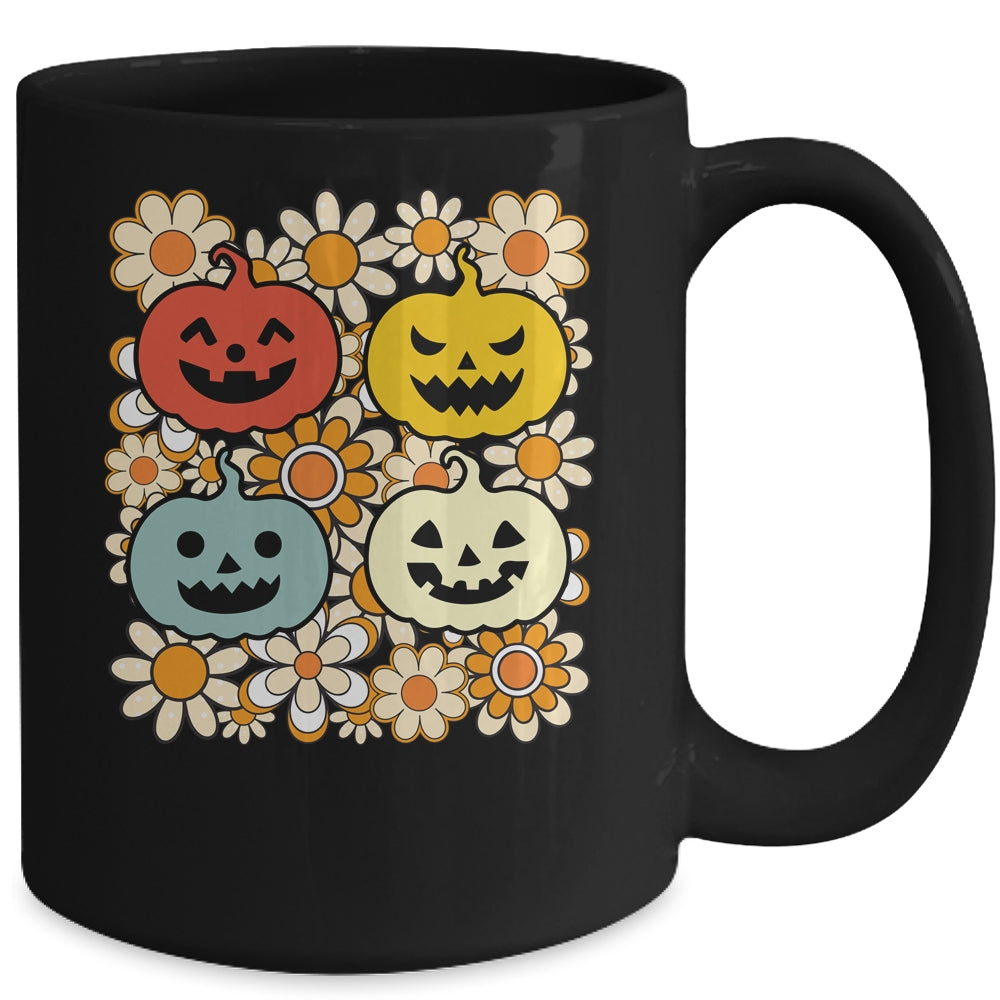 Vintage Retro Halloween Pumpkin Women Girls Funny Retro Mug | teecentury