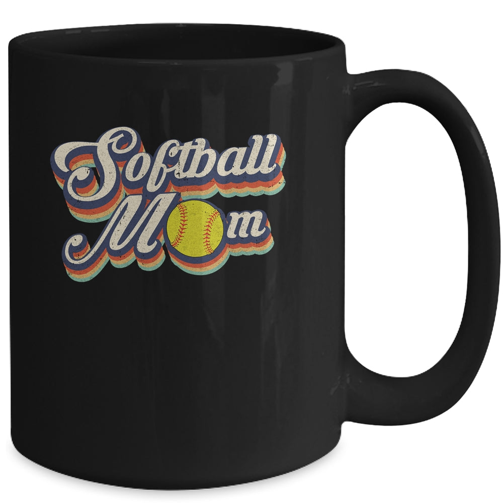 Vintage Retro Softball Mom Funny Mother's Day Mug Coffee Mug | Teecentury.com