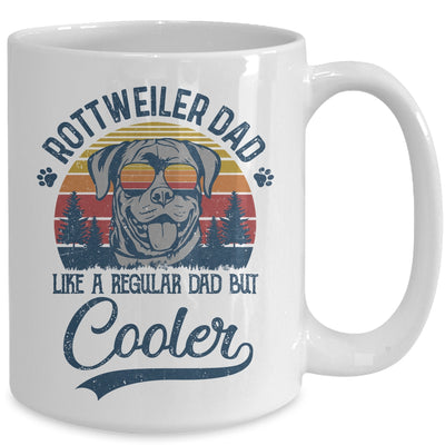 Vintage Rottweiler Dad Like A Regular Dad But Cooler Funny Mug Coffee Mug | Teecentury.com