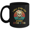 Vintage Skull I Will Stab You Stabby Funny Nurse Halloween Mug Coffee Mug | Teecentury.com