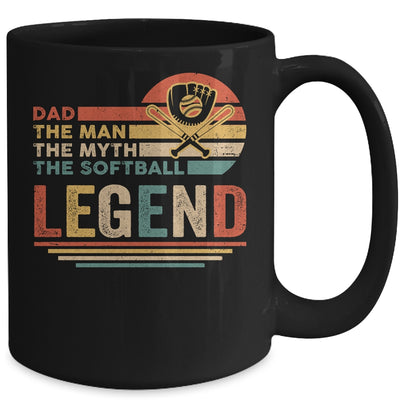 Vintage Softball Dad The Man The Myth The Legend Mug Coffee Mug | Teecentury.com