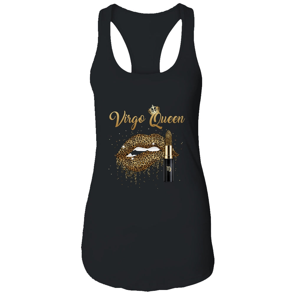 Virgo Queen Girl Leopard Birthday Lips Lipstick Women T-Shirt & Tank Top | Teecentury.com