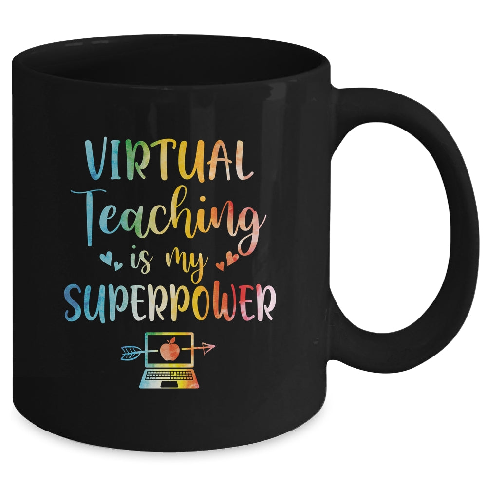 Virtual Teaching Is My Superpower Teacher Distance Learning Mug Coffee Mug | Teecentury.com