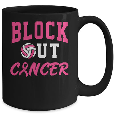 Volleyball Breast Cancer Awareness Block Out Cancer Mug | teecentury