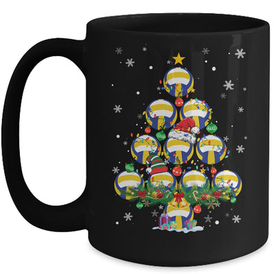 Volleyball Christmas Tree Santa Pickleball X Mas Lights Mug | teecentury